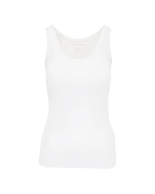 Majestic Filatures White Ribbed Tank Top