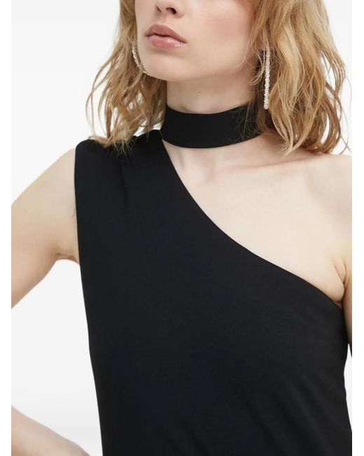 IRO Black Kami Ruffled One-Shoulder Mini Dress