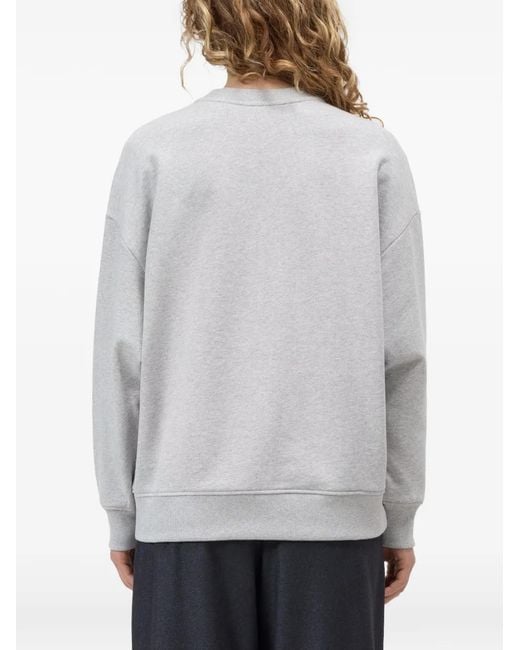 Closed Gray Logo-Embroidered Crew-Neck Sweater