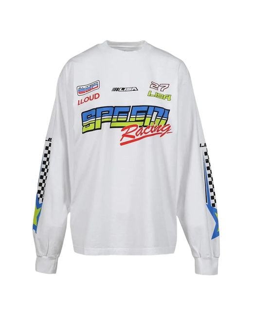 Alter Ego White Graphic-Print Long-Sleeve Sweatshirt