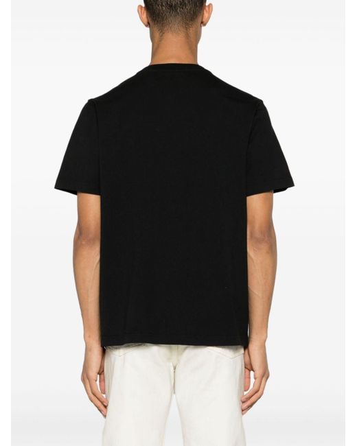 Camiseta con parche de zorro Maison Kitsuné de hombre de color Black