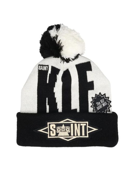 SAINT Mxxxxxx Black The Klf Pompom Beanie Hat for men