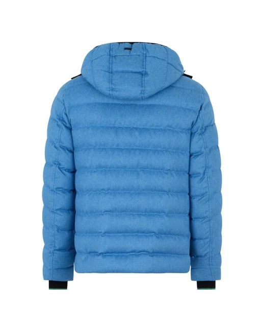 Herno Blue Quilted Hooded Jacket for men
