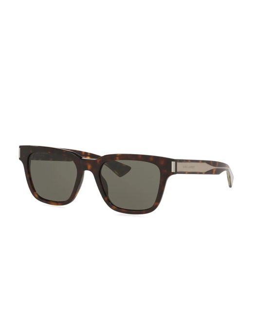Saint Laurent Gray Tortoiseshell Square Sunglasses