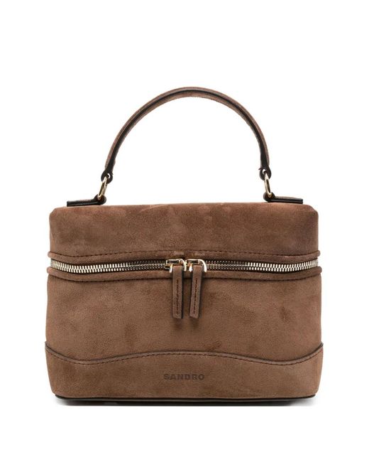 Sandro Brown City Leather Mini Bag