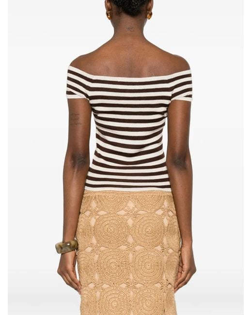 Bompard White Striped Top