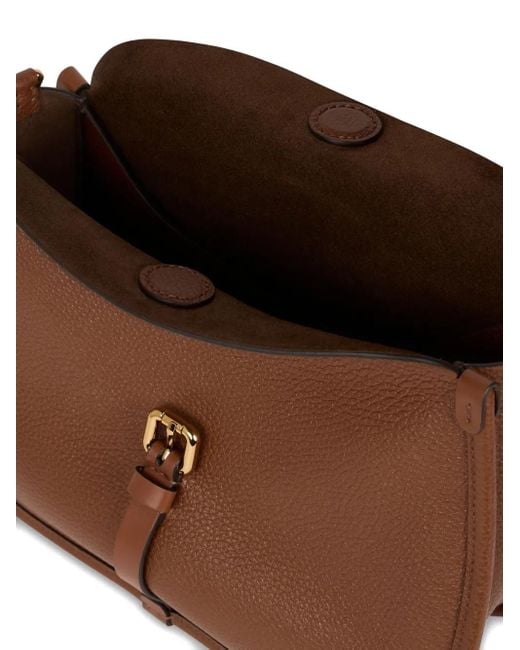 Etro Brown Pony Schultertasche Mit Schnallenverschluss