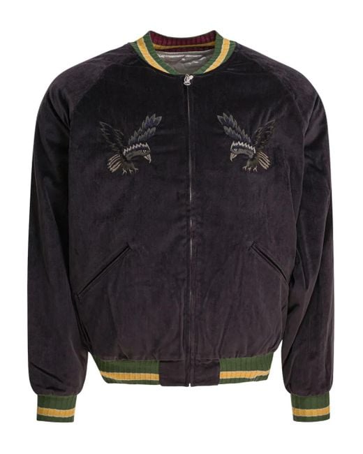Kapital Black Eagle-Embroidered Bomber Jacket for men