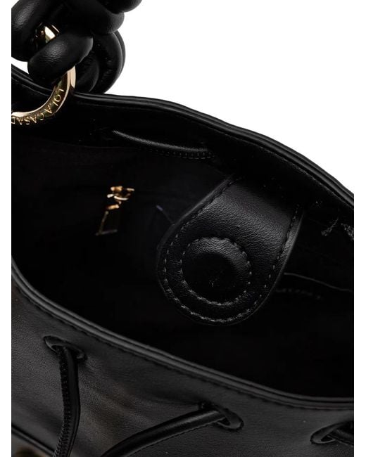 Lola Casademunt Black Logo-Plaque Bucket Bag