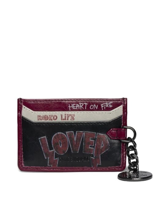 Zadig & Voltaire Purple Sunny Pass Punk Cardholder