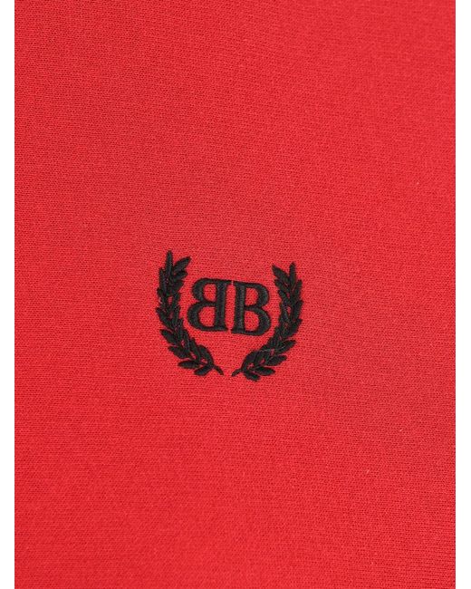 Balenciaga Red Logo-Embroidery Zip-Fastening Sweatshirt