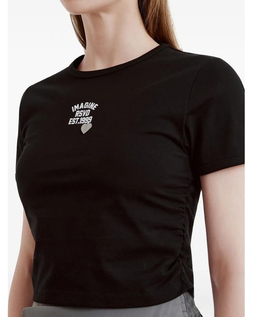 Izzue Black Graphic-Print T-Shirt