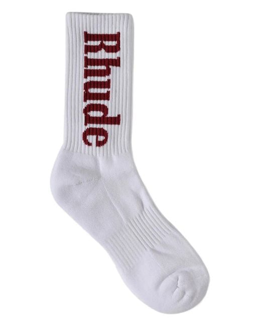 Rhude Sokken Met Geborduurd Logo in het White voor heren