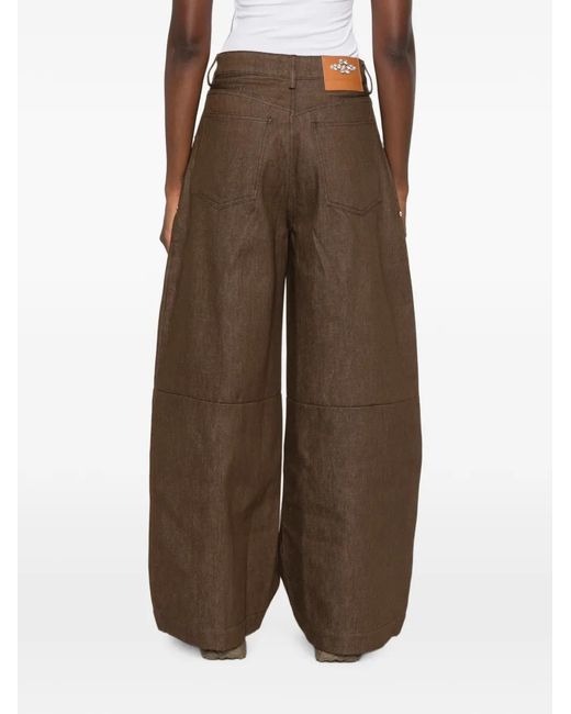 Simone Rocha Brown Jeans Mit Logo-Patch