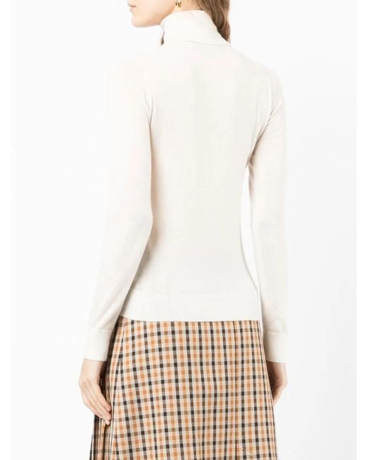N.Peal Cashmere White Roll-Neck Cashmere Jumper