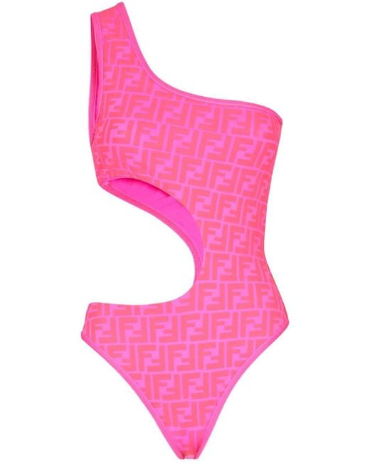 Fendi Pink Prints On Monogram Swimsuit