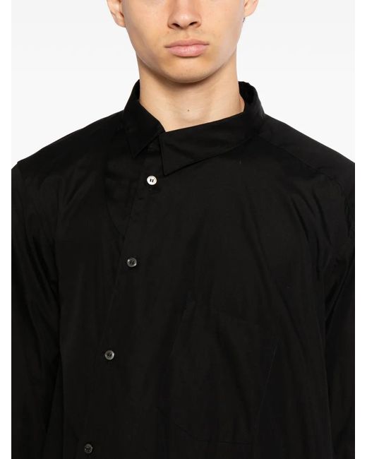 Comme des Garçons Black Asymmetric Button Shirt for men