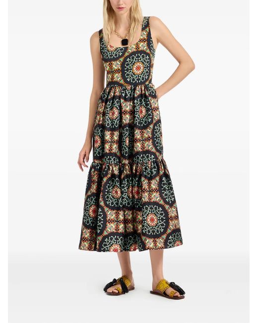 LaDoubleJ Black Capri Silk-Blend Midi Dress