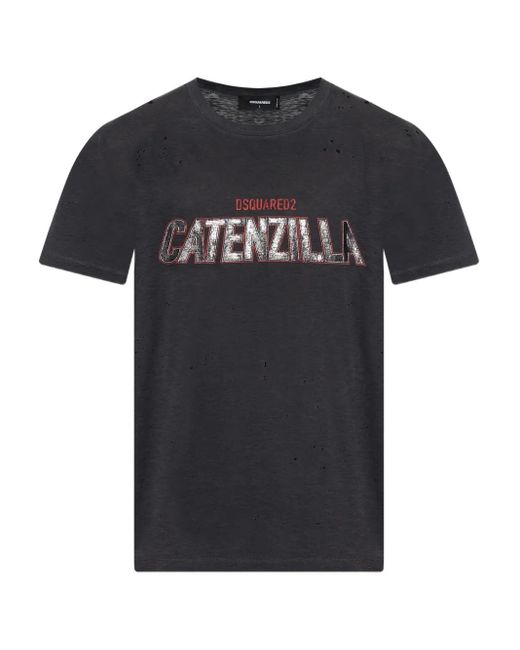 DSquared² T-Shirt Met Print in het Black voor heren