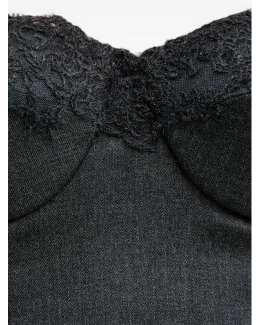 Ermanno Scervino Black Lace-Trimmed Strapless Top
