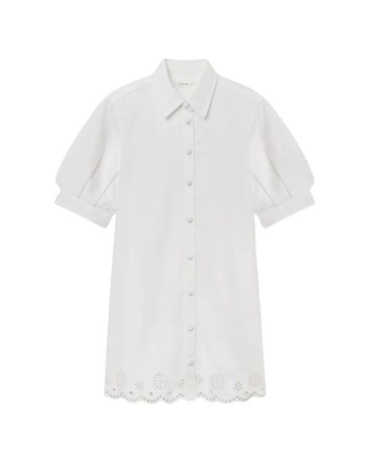 FRAME White Eyelet Play Billow-Sleeve Mini Dress