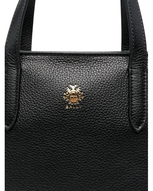 Bally Leren Shopper Met Logo in het Black