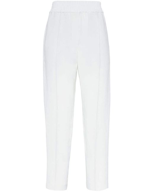 Brunello Cucinelli White Cropped Tapered Trousers