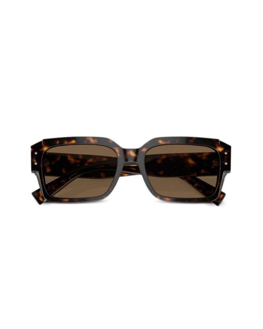 Dolce & Gabbana Brown Sharped Rectangle-frame Sunglasses for men