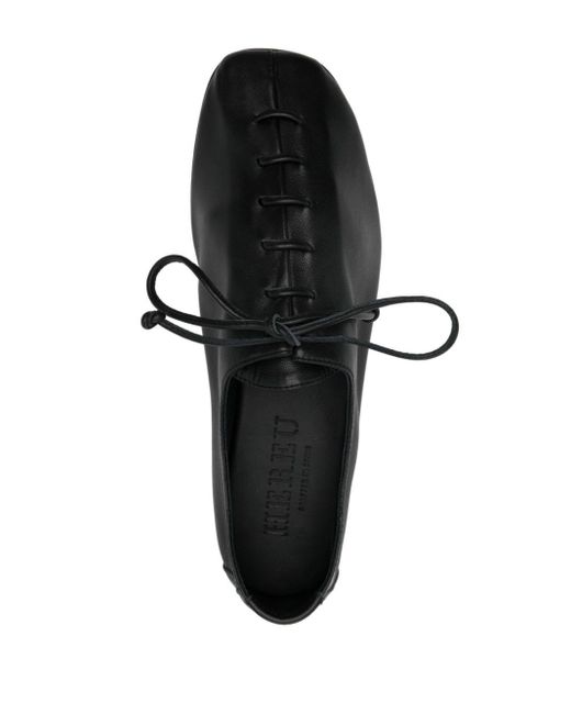 Hereu Black Calf Leather Panelled Lace-Up Shoes