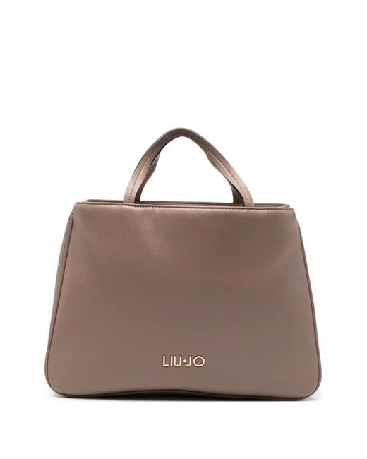 Liu Jo Brown Logo-Detail Tote Bag