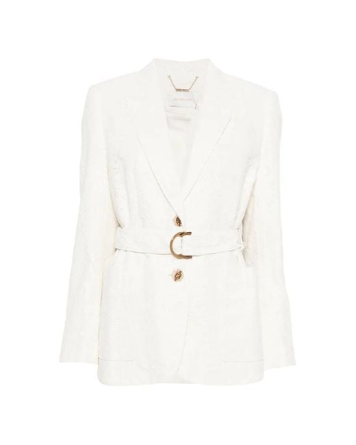 Zimmermann White Luna Belted Blazer