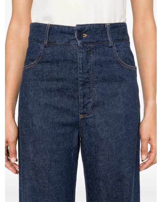 Baserange Blue High-Waisted Straight-Leg Jeans