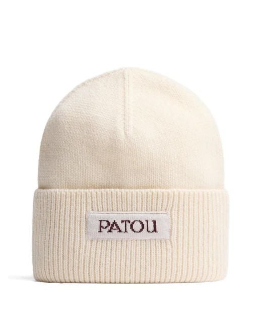 Gorro con parche del logo Patou de color Natural