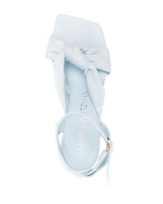 Stuart Weitzman White Playa Angle Strap 100 Sandals