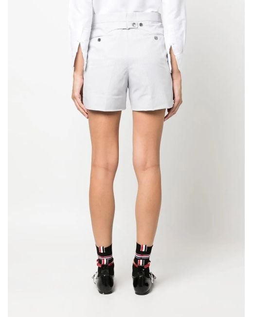Thom Browne White Striped Tailored Shorts
