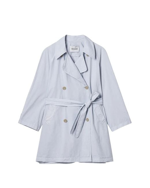 Low Classic Gray Manteau Croisé À Taille Ceinturée