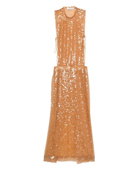 Christopher Esber Natural Illuminate Sequin-Embellished Gown
