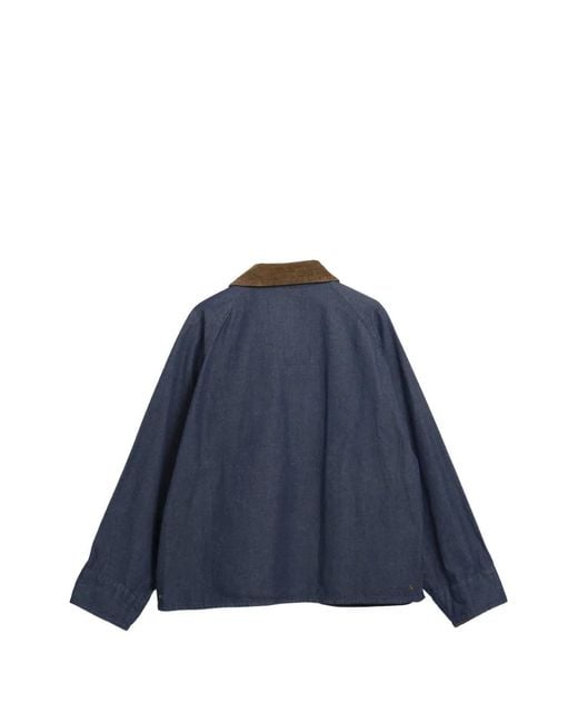 Barbour Blue Corduroy-Collar Denim Jacket for men