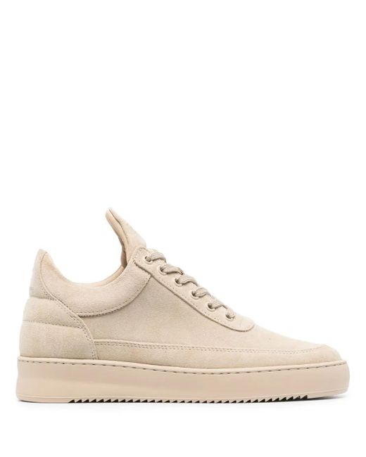 Filling Pieces Natural Logo-Embroidered Suede Sneakers