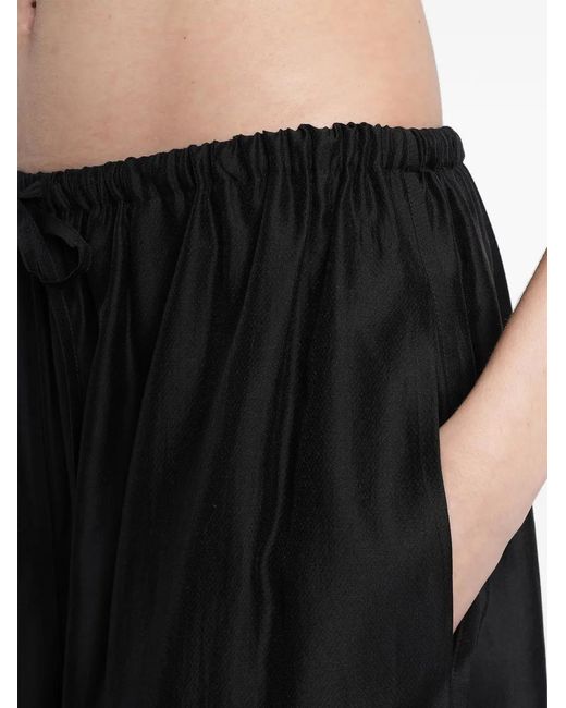 Entire studios Black Drawstring Wide-Leg Palazzo Trousers