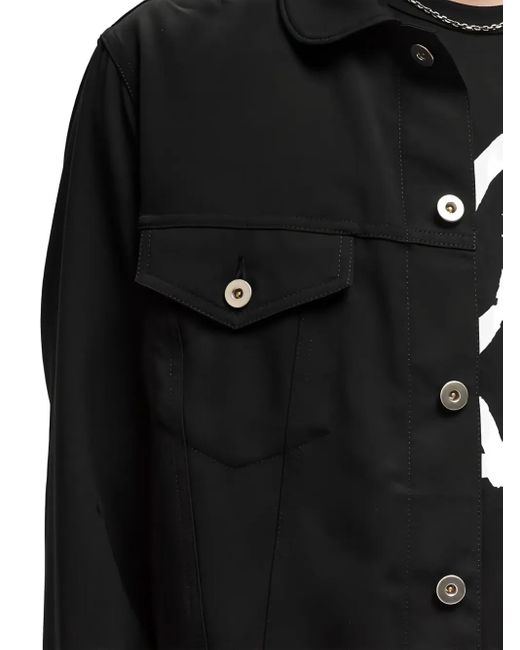 COMME DES GARÇON BLACK Black Button-Fastening Collared Jacket