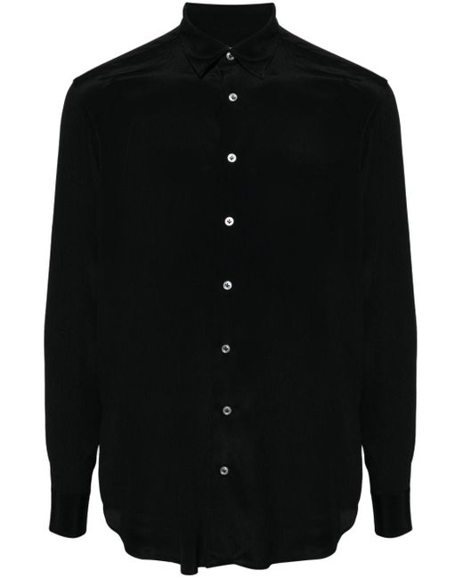 Lardini Ted Satijnen Overhemd in het Black voor heren