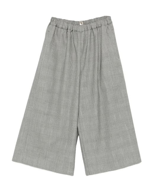 Comme des Garçons Checked Cropped Trousers Gray