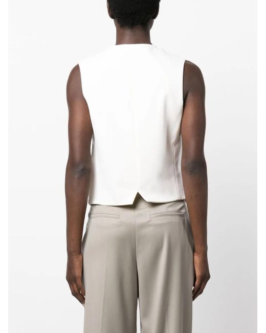 Gilet Sartoriale Con Scollo A V di PT Torino in White