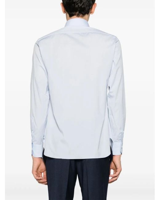 メンズ Zegna スプレッドカラー シャツ White