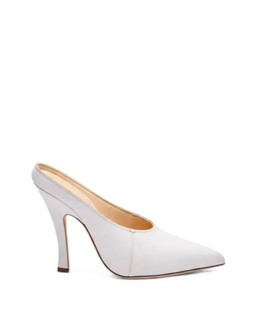 Magda Butrym White Pointed-Toe Heeled Mules