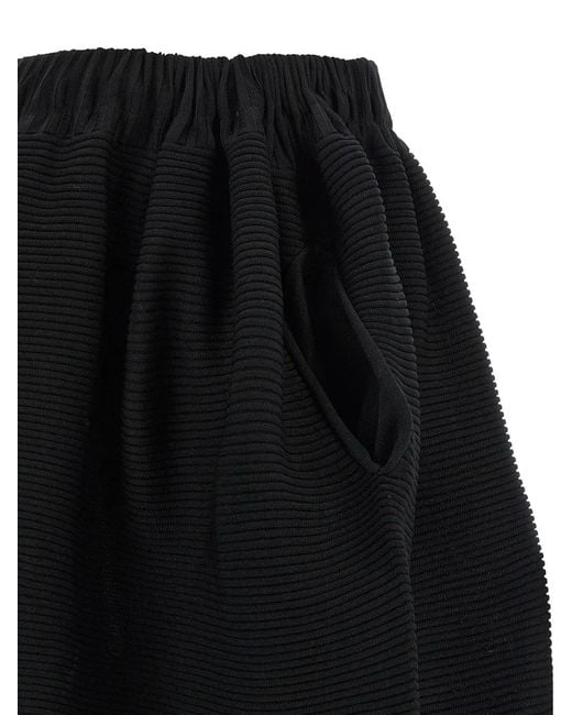 Issey Miyake Black Contrasting Midi Skirt