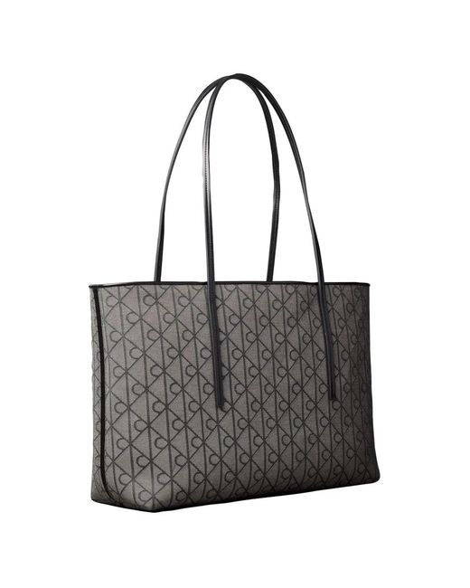 Calvin Klein Black Monogram-Print Tote Bag