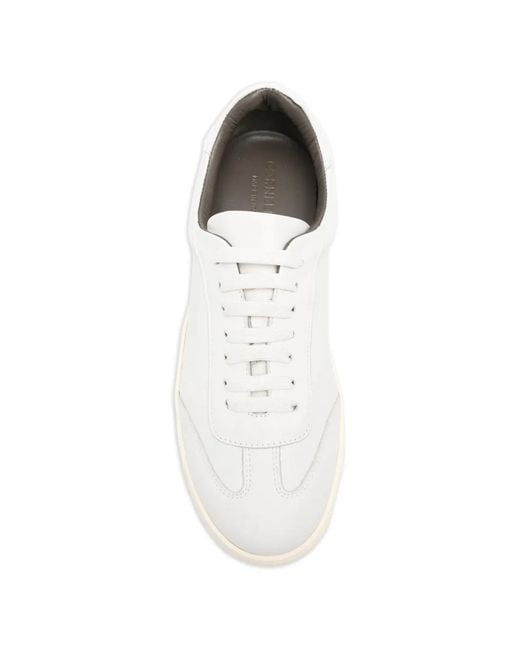 Corneliani White Sneakers Pelle Di Vitello for men