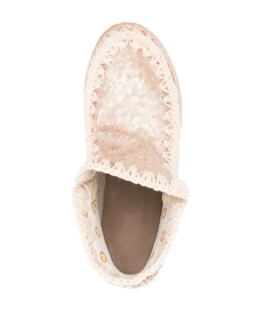 Mou Natural Sequined Boots